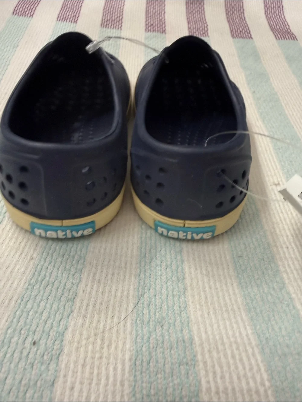 Native Kids Rain & Snow Clog - Navy and Cream Sole